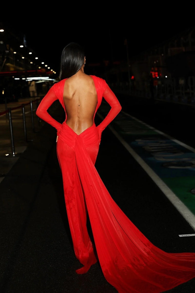 Monaco Gown - Cherry Red