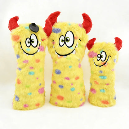 Monster Plush Golf Shaft Covers, Wooden Shaft Sleeves, Leather Headcovers Suitable For Wooden, Fairway And Hybrid Golf Clubs