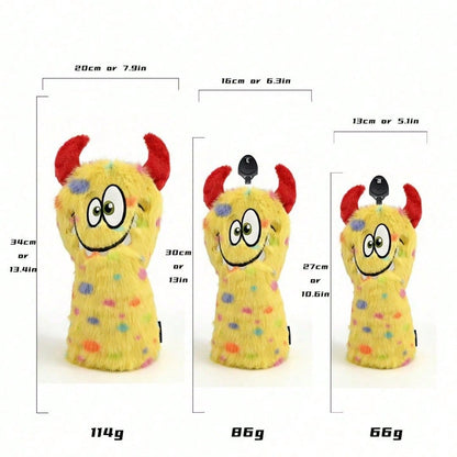 Monster Plush Golf Shaft Covers, Wooden Shaft Sleeves, Leather Headcovers Suitable For Wooden, Fairway And Hybrid Golf Clubs