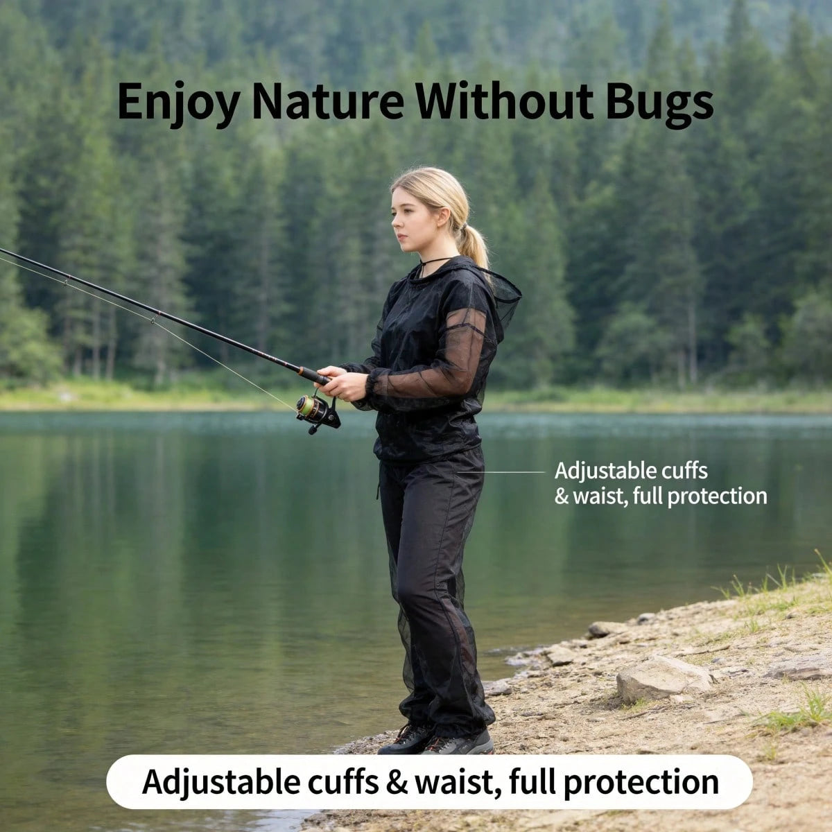 Mosquito Suit- Bug Mesh Pant & Jacket With Hood For Outdoor Protection From Ticks, Bugs, Flies, Gnats, No-See-Ums & Midges- Mosquito Net Clothing For Men & Women