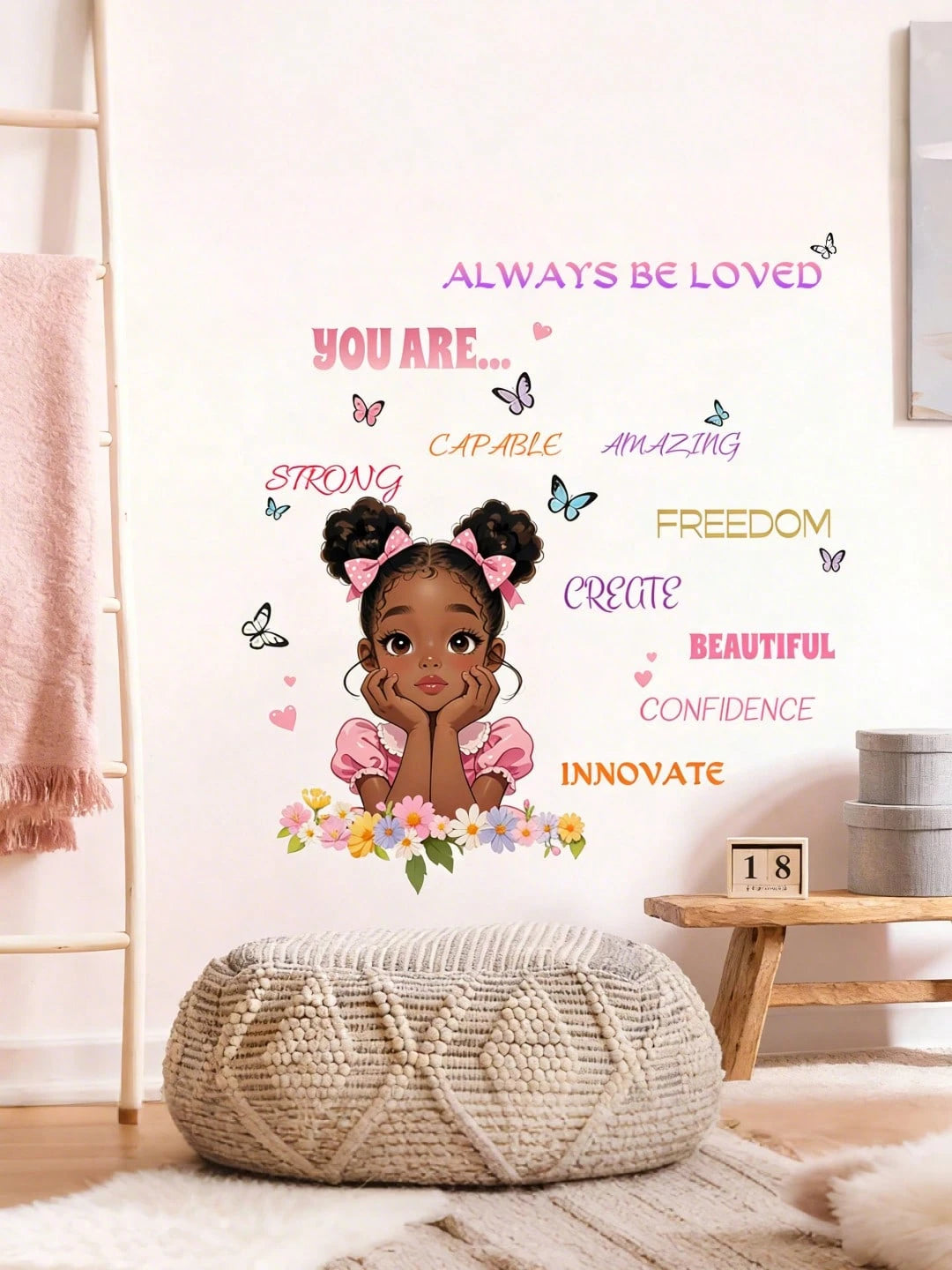 Motivational English Butterfly Wall Stickers For Girls Self-Adhesive Room Decorations For Living Room And Bedroom