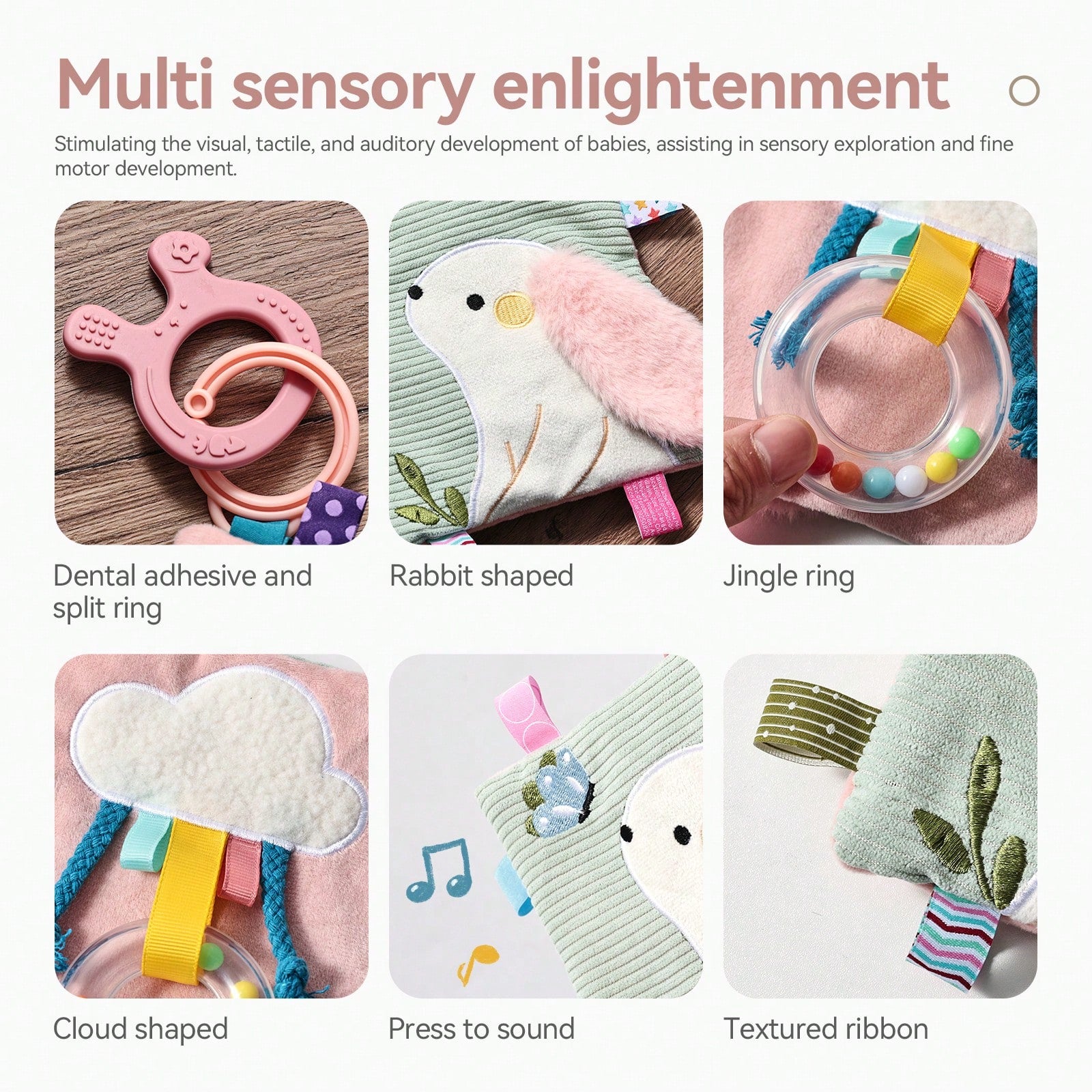 Multifunctional Baby Comfort Blanket, Plush Rabbit Touch Comfort Toy, Color Recognition And Animal Cognition Early Education Cloth Book, Educational Baby Hand-Eye Coordination Toy, Christmas Halloween