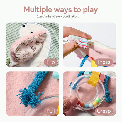 Multifunctional Baby Comfort Blanket, Plush Rabbit Touch Comfort Toy, Color Recognition And Animal Cognition Early Education Cloth Book, Educational Baby Hand-Eye Coordination Toy, Christmas Halloween