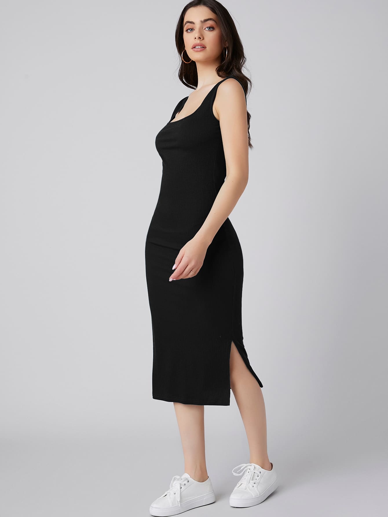 Mulvari Square Neck Split Side Dress
