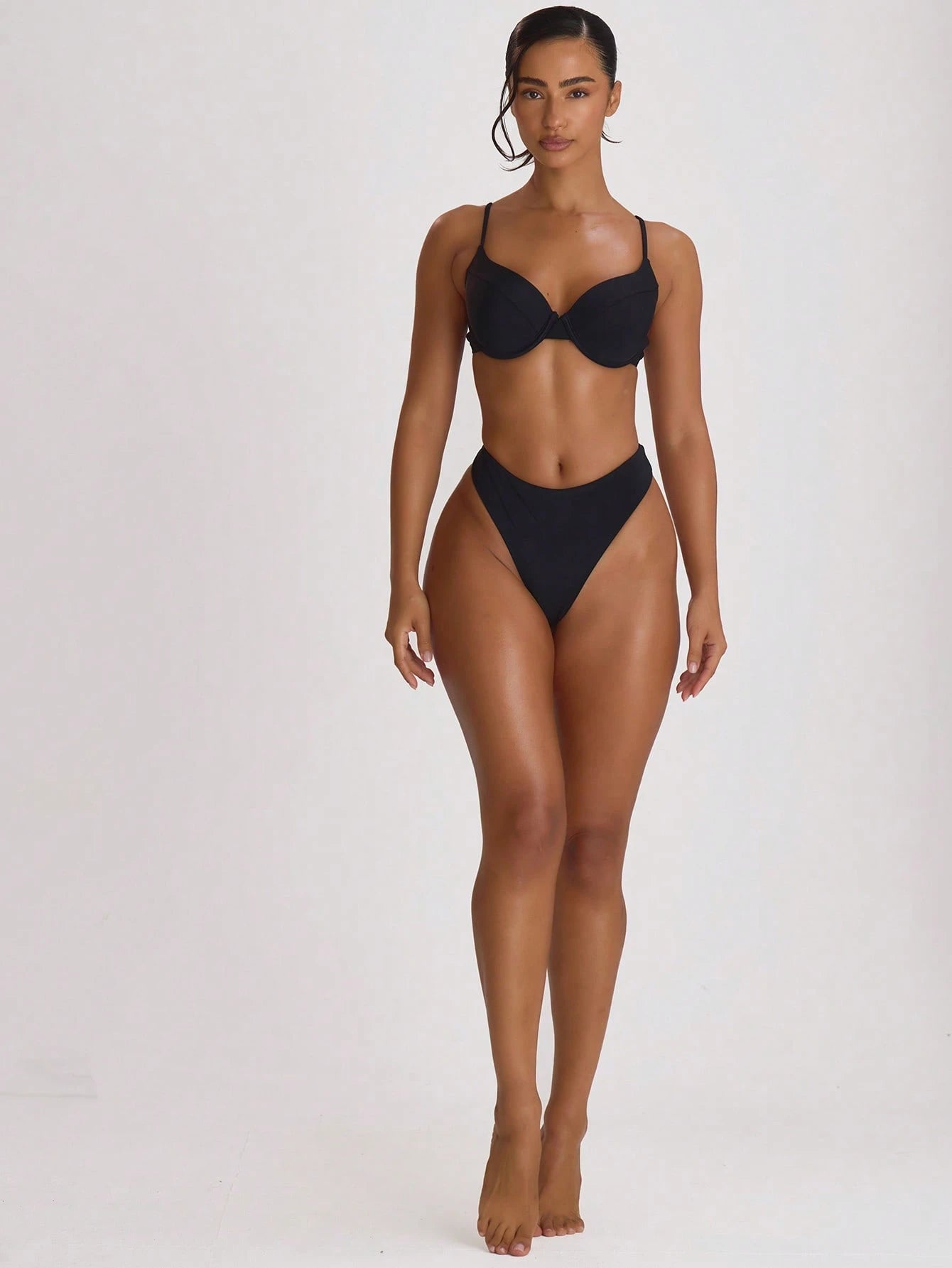 Musera Resort High Fit Coverage Cheeky Bikini Bottoms Swim Vacation Holiday Summer Travel Beachwear Basics Solid Colour Swimwear Resort Core