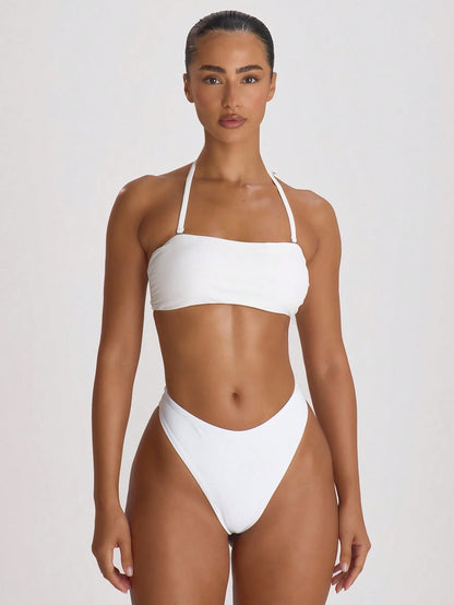 Musera Resort High Fit Coverage Cheeky Bikini Bottoms Swim Vacation Holiday Summer Travel Beachwear Basics Solid Colour Swimwear Resort Core