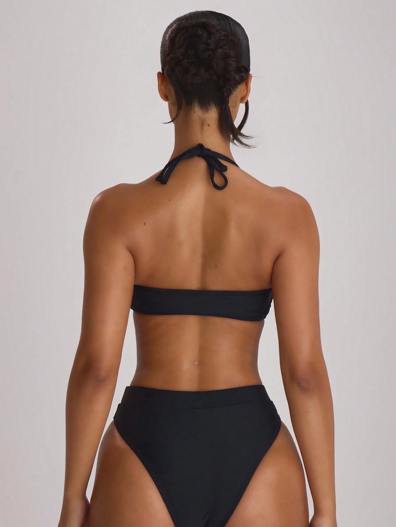 Musera Resort High Waist High Leg Cheeky Bikini Bottoms Swim Vacation Holiday Summer Travel Beachwear Basics Solid Colour Swimwear Resort Core