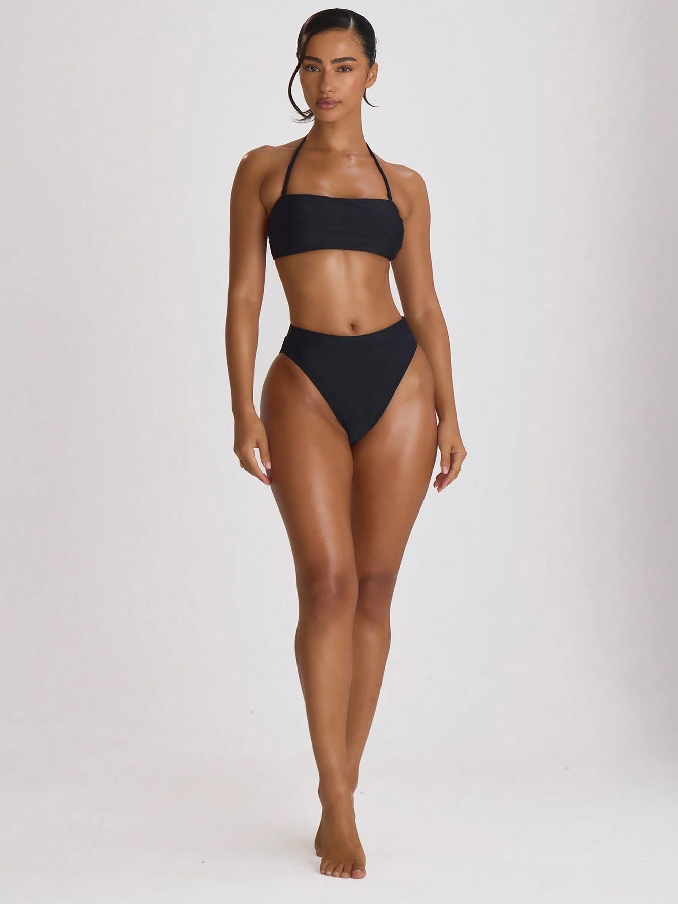 Musera Resort High Waist High Leg Cheeky Bikini Bottoms Swim Vacation Holiday Summer Travel Beachwear Basics Solid Colour Swimwear Resort Core
