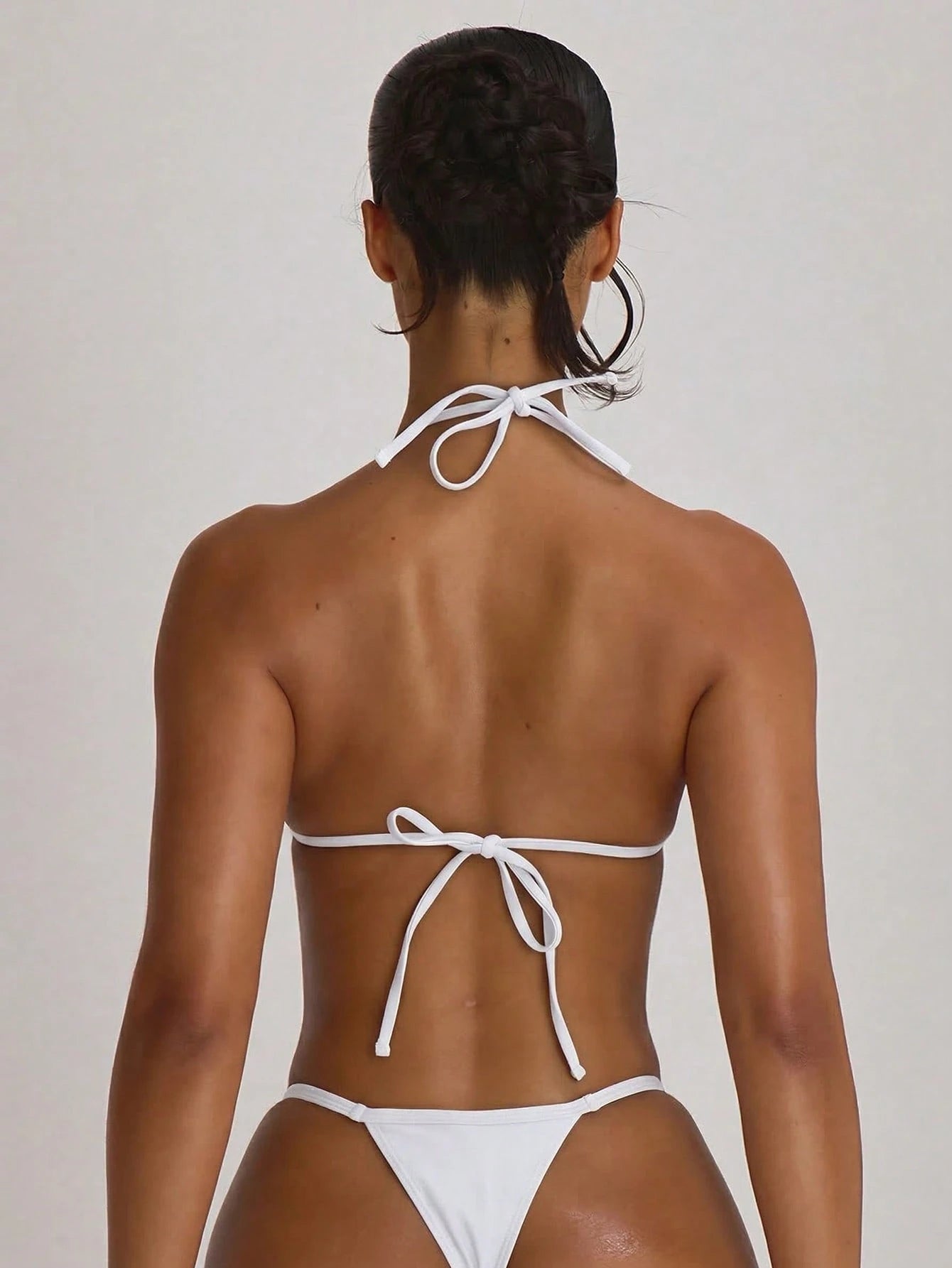 Musera Resort Micro Triangle Halterneck Tie Bikini Top Swim Vacation Holiday Summer Travel Beachwear Basics Solid Colour Swimwear Resort Core