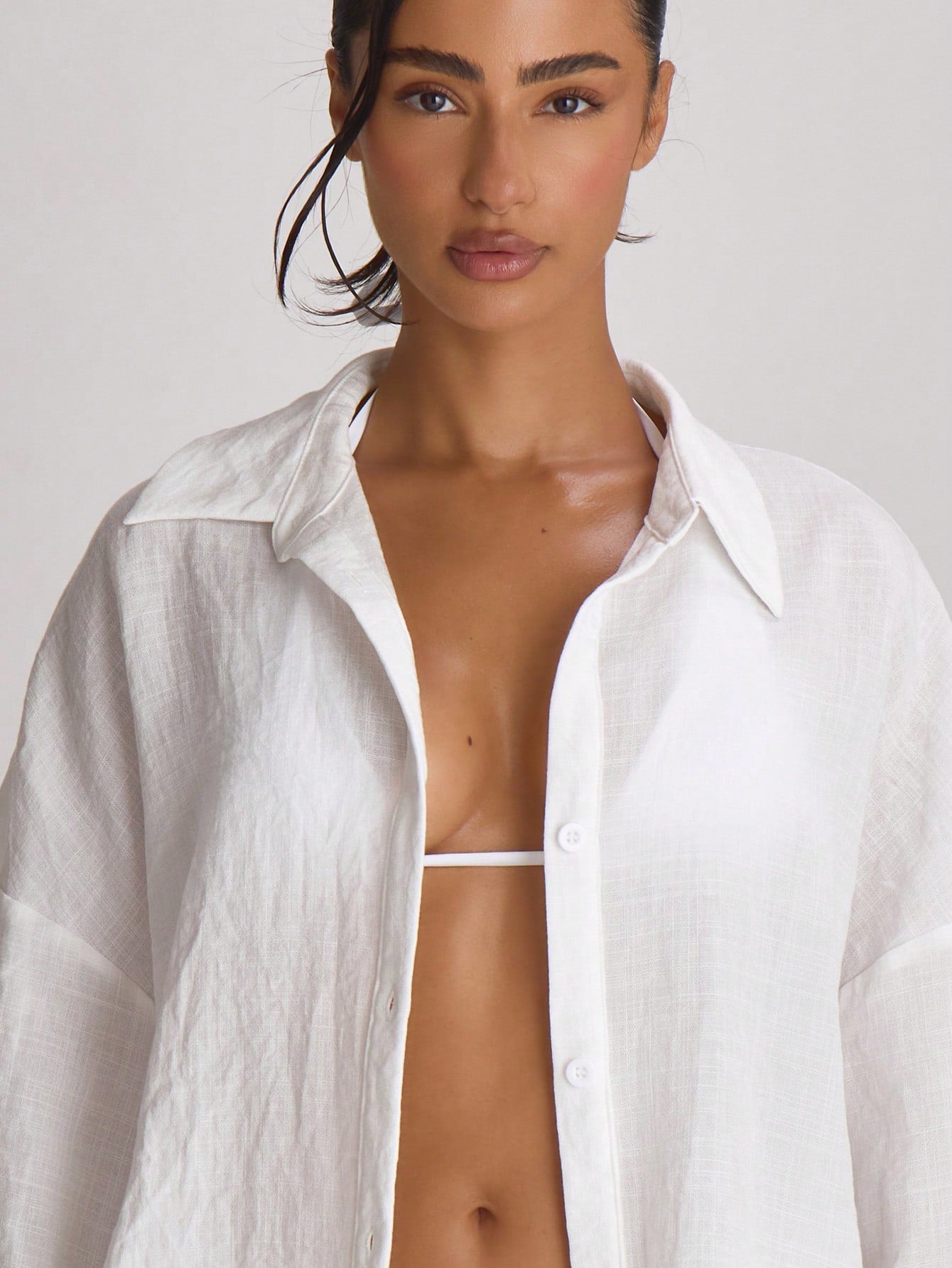Musera Resort Premium Oversized Linen Shirt Cover Up Swim Vacation Holiday Summer Travel Beachwear