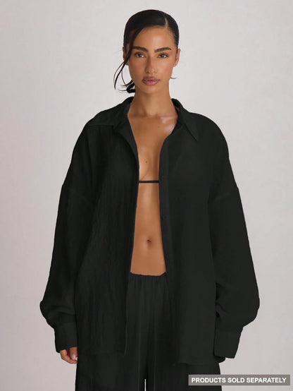 Musera Resort Premium Oversized Linen Shirt Cover Up Swim Vacation Holiday Summer Travel Beachwear