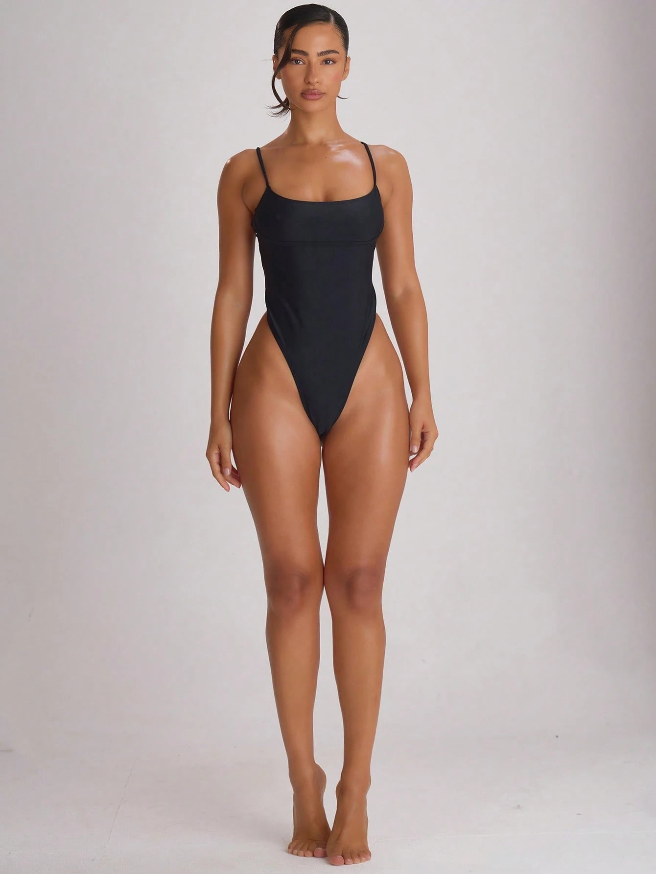 Musera Resort Straight Neck Strappy Binding High Leg Cheeky Swimsuit Bathing Suits Swim Vacation Holiday Summer Travel Beachwear Basics Swimwear Resort Core