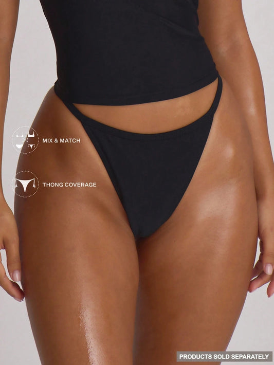 Musera Resort Strappy Thong Bikini Bottoms Swim Vacation Holiday Summer Travel Beachwear Basics Resort Core