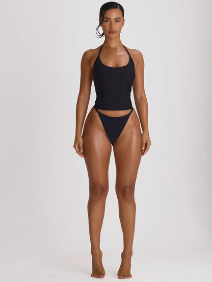 Musera Resort Strappy Thong Bikini Bottoms Swim Vacation Holiday Summer Travel Beachwear Basics Resort Core