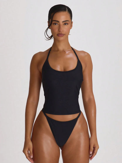 Musera Resort Strappy Thong Bikini Bottoms Swim Vacation Holiday Summer Travel Beachwear Basics Resort Core