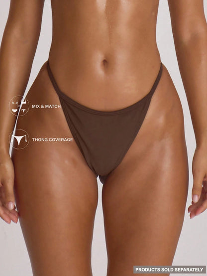 Musera Resort Strappy Thong Bikini Bottoms Swim Vacation Holiday Summer Travel Beachwear Basics Resort Core