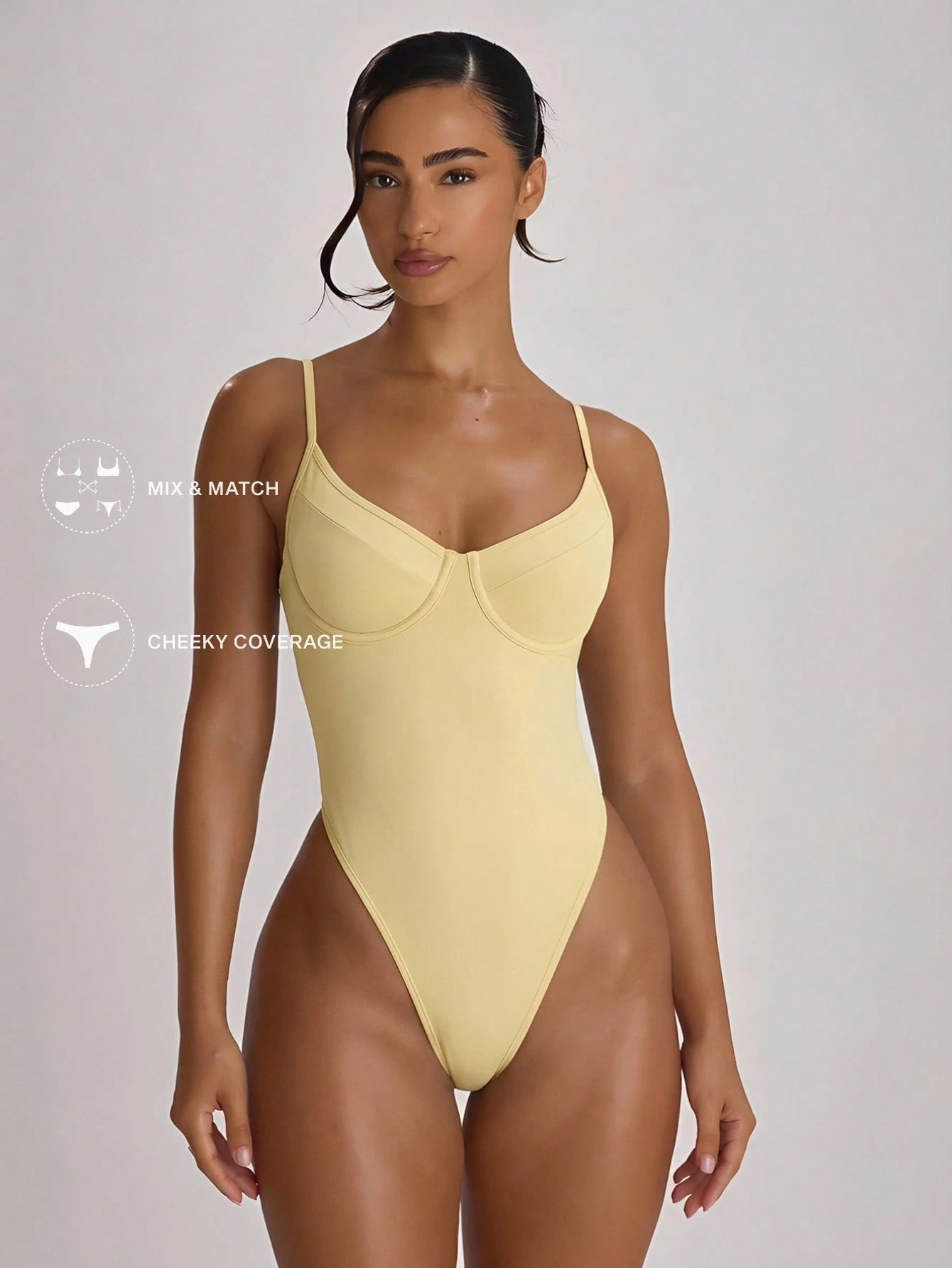 Musera Resort Underwire Cup High Leg Cheeky Swimsuit Bathing Suits Swim Vacation Holiday Summer Travel Beachwear Basics Solid Colour Swimwear Resort Core