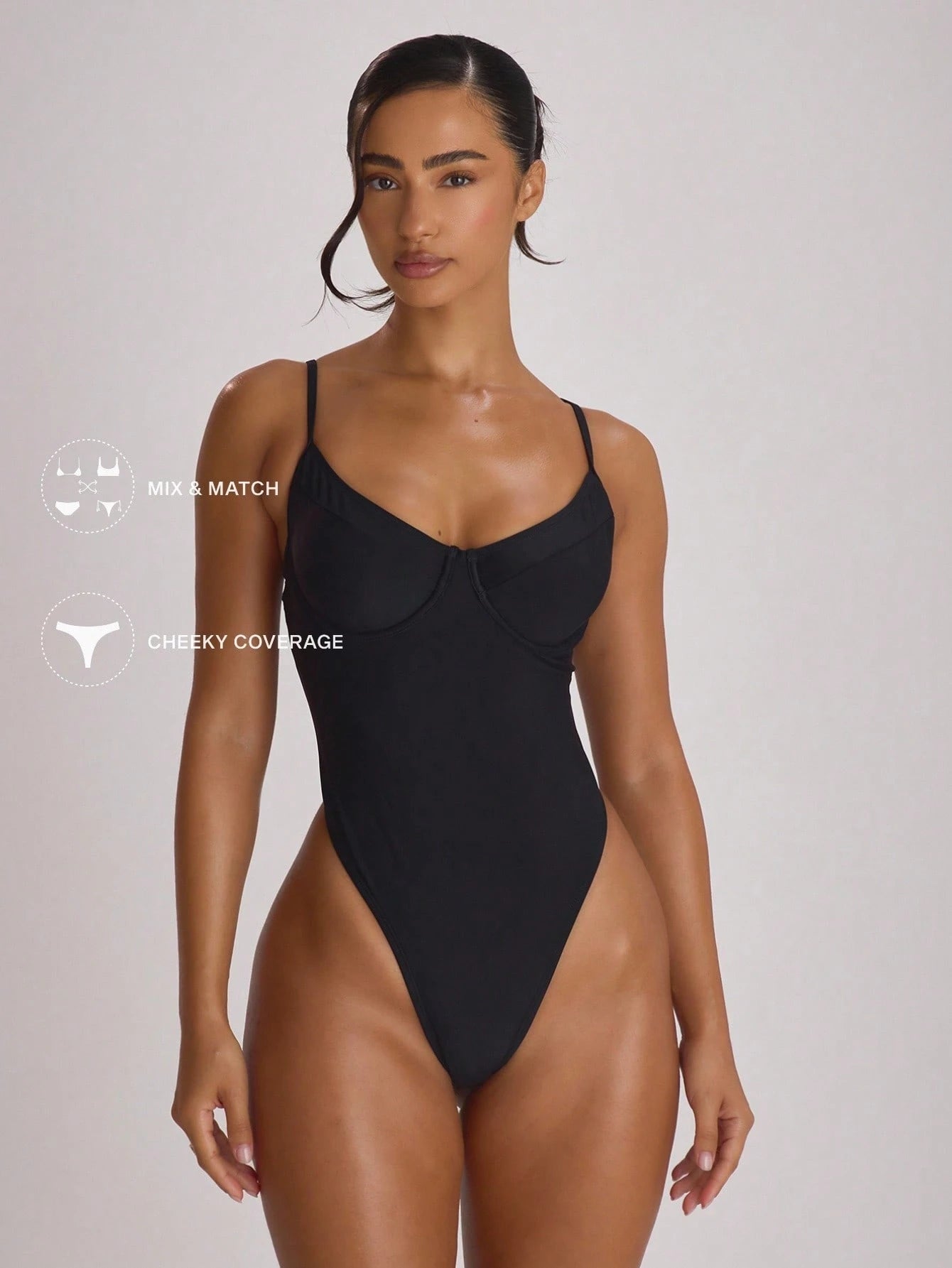 Musera Resort Underwire Cup High Leg Cheeky Swimsuit Bathing Suits Swim Vacation Holiday Summer Travel Beachwear Basics Solid Colour Swimwear Resort Core