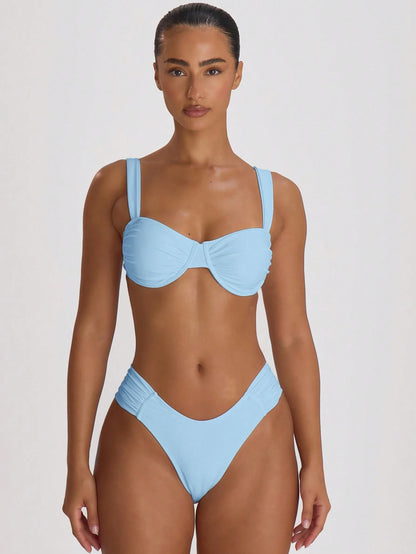 Musera Resort Underwired Ruched Cup Bikini Top Swim Vacation Holiday Summer Travel Beachwear Basics Hen Do Wedding Bridal Bachelorette Resort Core