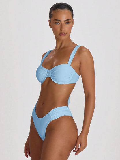 Musera Resort Underwired Ruched Cup Bikini Top Swim Vacation Holiday Summer Travel Beachwear Basics Hen Do Wedding Bridal Bachelorette Resort Core
