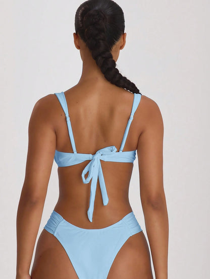 Musera Resort Underwired Ruched Cup Bikini Top Swim Vacation Holiday Summer Travel Beachwear Basics Hen Do Wedding Bridal Bachelorette Resort Core