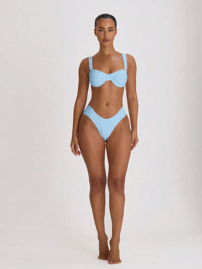 Musera Resort Underwired Ruched Cup Bikini Top Swim Vacation Holiday Summer Travel Beachwear Basics Hen Do Wedding Bridal Bachelorette Resort Core