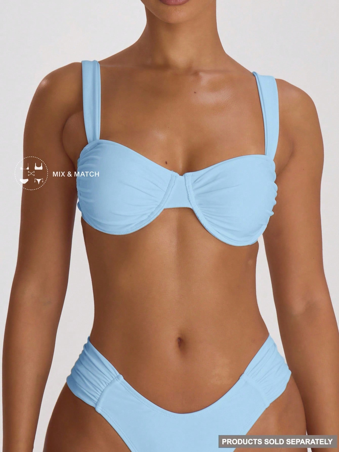 Musera Resort Underwired Ruched Cup Bikini Top Swim Vacation Holiday Summer Travel Beachwear Basics Hen Do Wedding Bridal Bachelorette Resort Core
