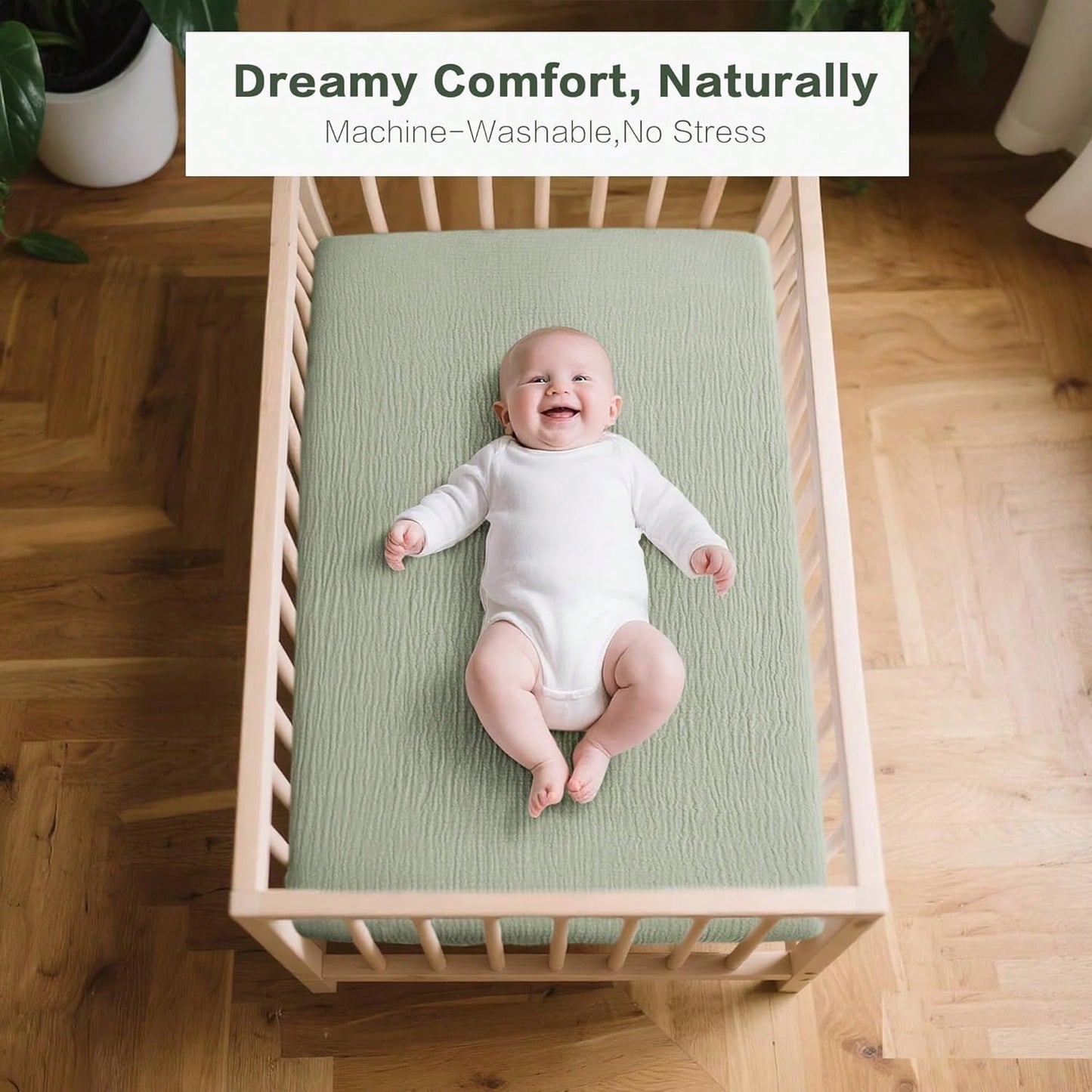 Muslin Bedside Sleeper Bassinet Fitted Sheets, Baby Sheet For Boys & Girls, Soft, Compatible With Baby Delight, Dream On Me, AMKE And Other Rectangle Mattress