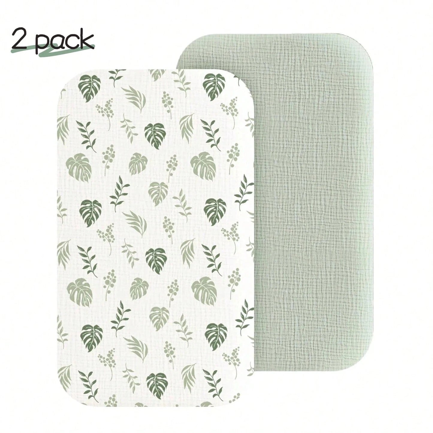 Muslin Bedside Sleeper Bassinet Fitted Sheets, Baby Sheet For Boys & Girls, Soft, Compatible With Baby Delight, Dream On Me, AMKE And Other Rectangle Mattress