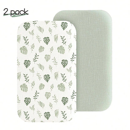 Muslin Bedside Sleeper Bassinet Fitted Sheets, Baby Sheet For Boys & Girls, Soft, Compatible With Baby Delight, Dream On Me, AMKE And Other Rectangle Mattress