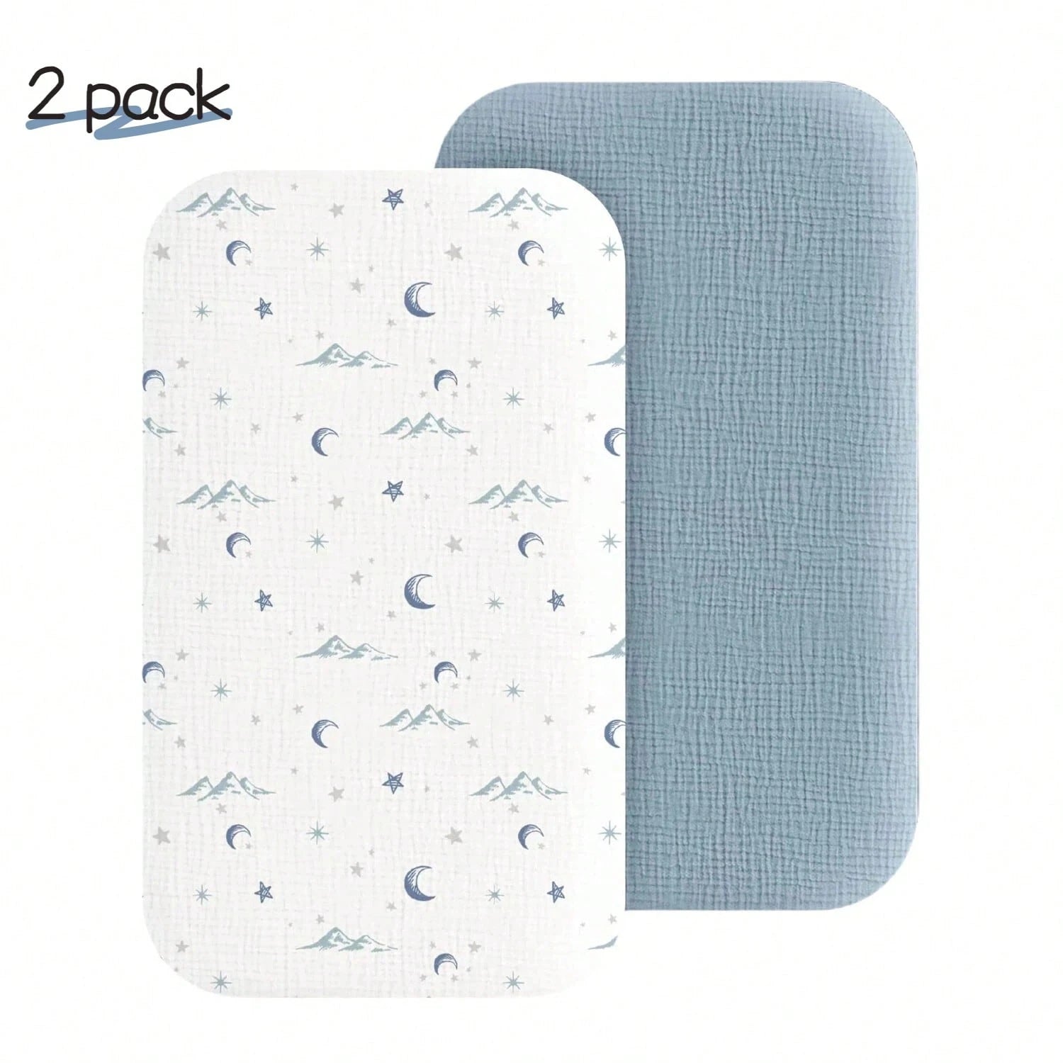 Muslin Bedside Sleeper Bassinet Fitted Sheets, Baby Sheet For Boys & Girls, Soft, Compatible With Baby Delight, Dream On Me, AMKE And Other Rectangle Mattress