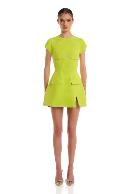 Myah Dress - Lime - SHOPJAUS - JAUS
