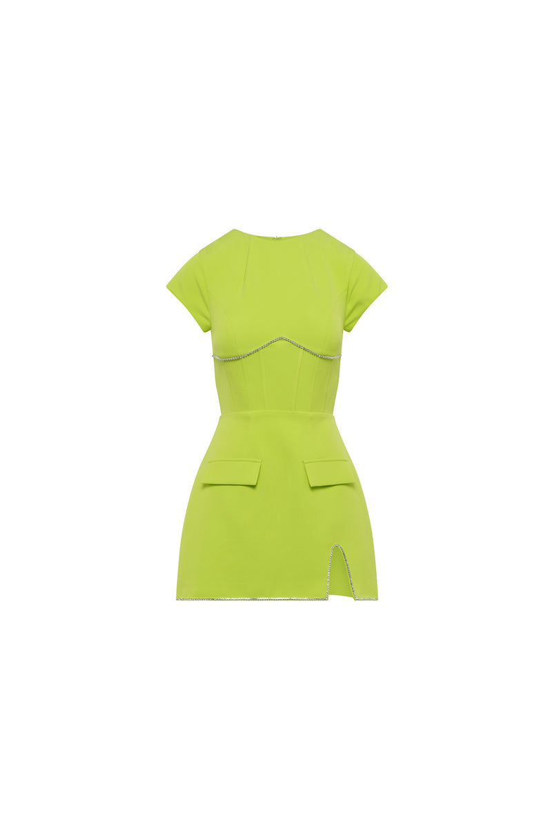 Myah Dress - Lime - SHOPJAUS - JAUS