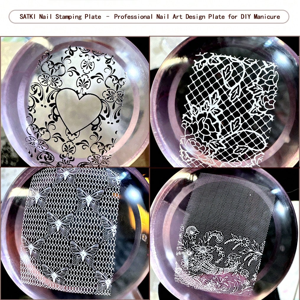 Nail Art Stamping Plate, Beginner Friendly Nail Decoration Template, Lace, Floral, Line Design Transfer Stamping Template, Nail Polish Stamping Mold, Nail Art Stamping Template, Transparent Transfer S