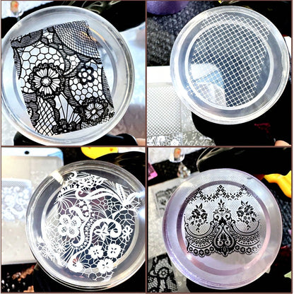Nail Art Stamping Plate, Beginner Friendly Nail Decoration Template, Lace, Floral, Line Design Transfer Stamping Template, Nail Polish Stamping Mold, Nail Art Stamping Template, Transparent Transfer S