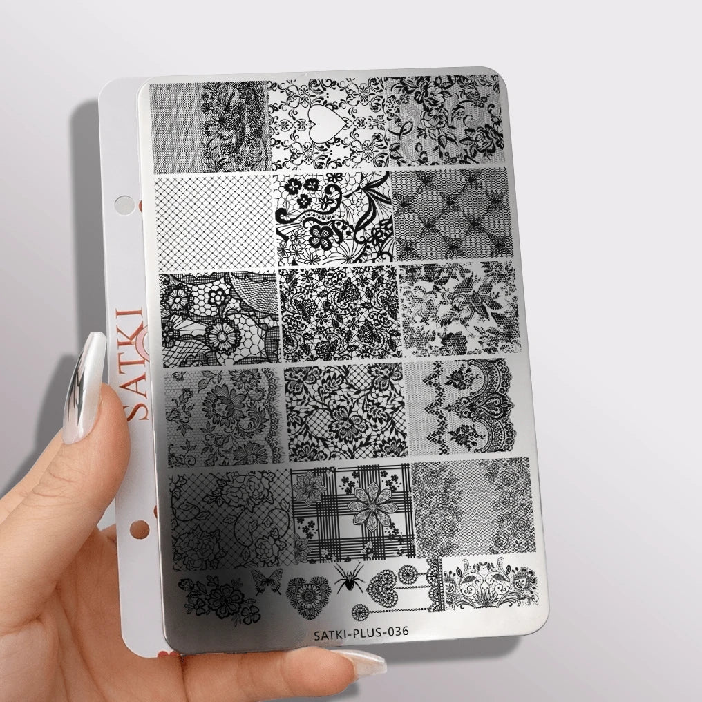 Nail Art Stamping Plate, Beginner Friendly Nail Decoration Template, Lace, Floral, Line Design Transfer Stamping Template, Nail Polish Stamping Mold, Nail Art Stamping Template, Transparent Transfer S