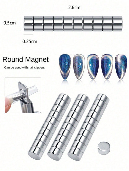 Nail Clipper With Powerful Cylindrical Magnet For Nail Art Tools, Suitable For Metal Nail Clippers For Artificial Nails- Cat Eye Effect Nail Art Magnet, Nail Art Tools, Nail Art Supplies, Nail Art Su
