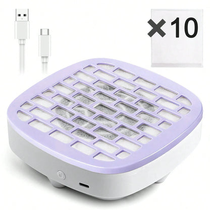 Nail Dust Collector With 10PCS Filter Pads,Compact Vacuum Fan Dust Collector For Beginner Mini Dust Suction Machine Manicure Pedicure Tool For Acrylic Nail Polishing For Home Use