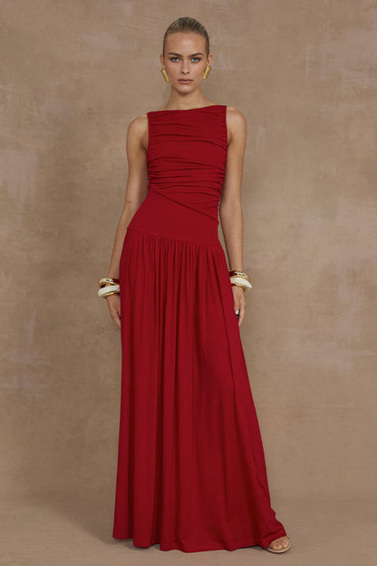Nalla Maxi Dress - Cherry - SHOPJAUS - JAUS