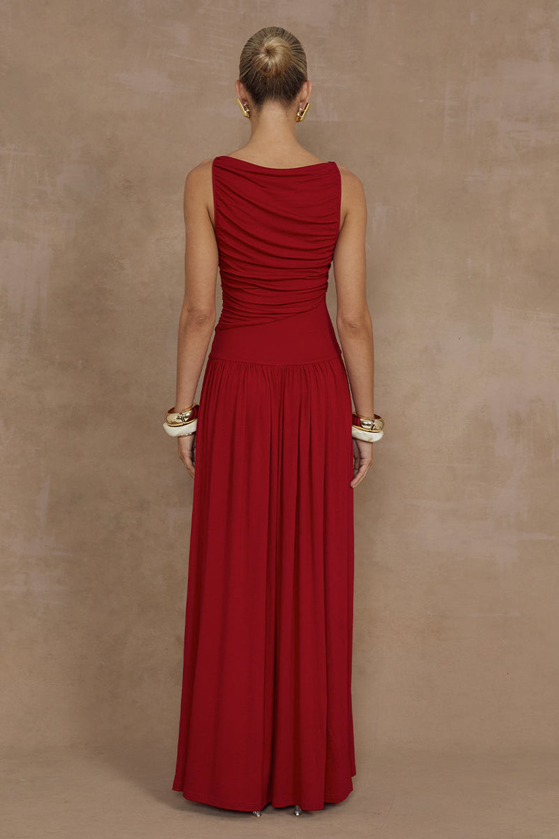 Nalla Maxi Dress - Cherry - SHOPJAUS - JAUS