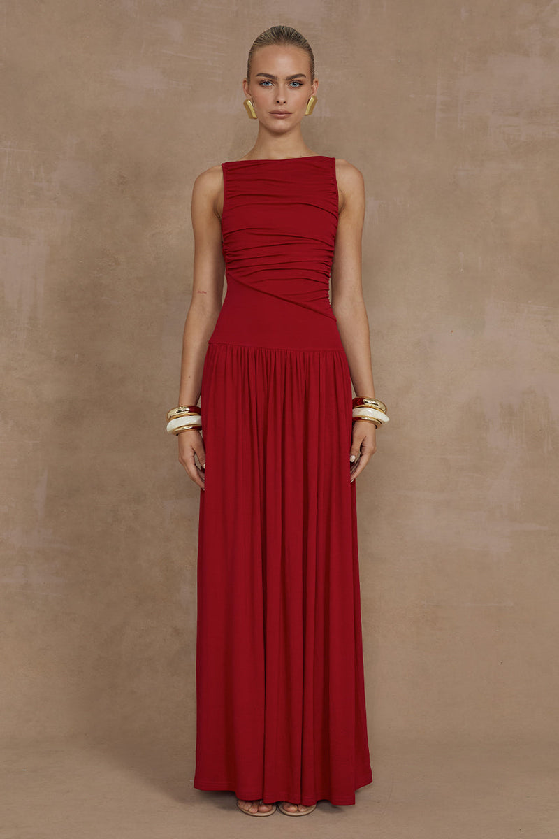 Nalla Maxi Dress - Cherry - SHOPJAUS - JAUS