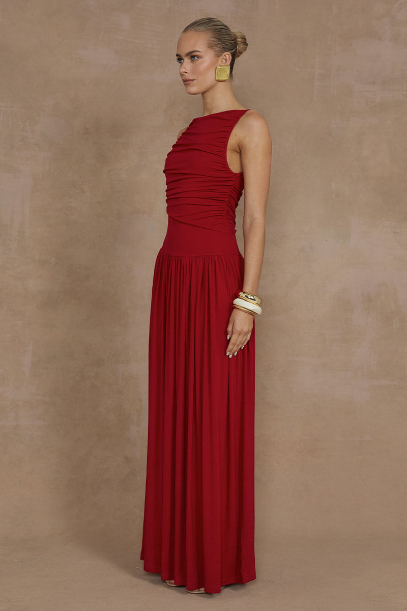 Nalla Maxi Dress - Cherry - SHOPJAUS - JAUS