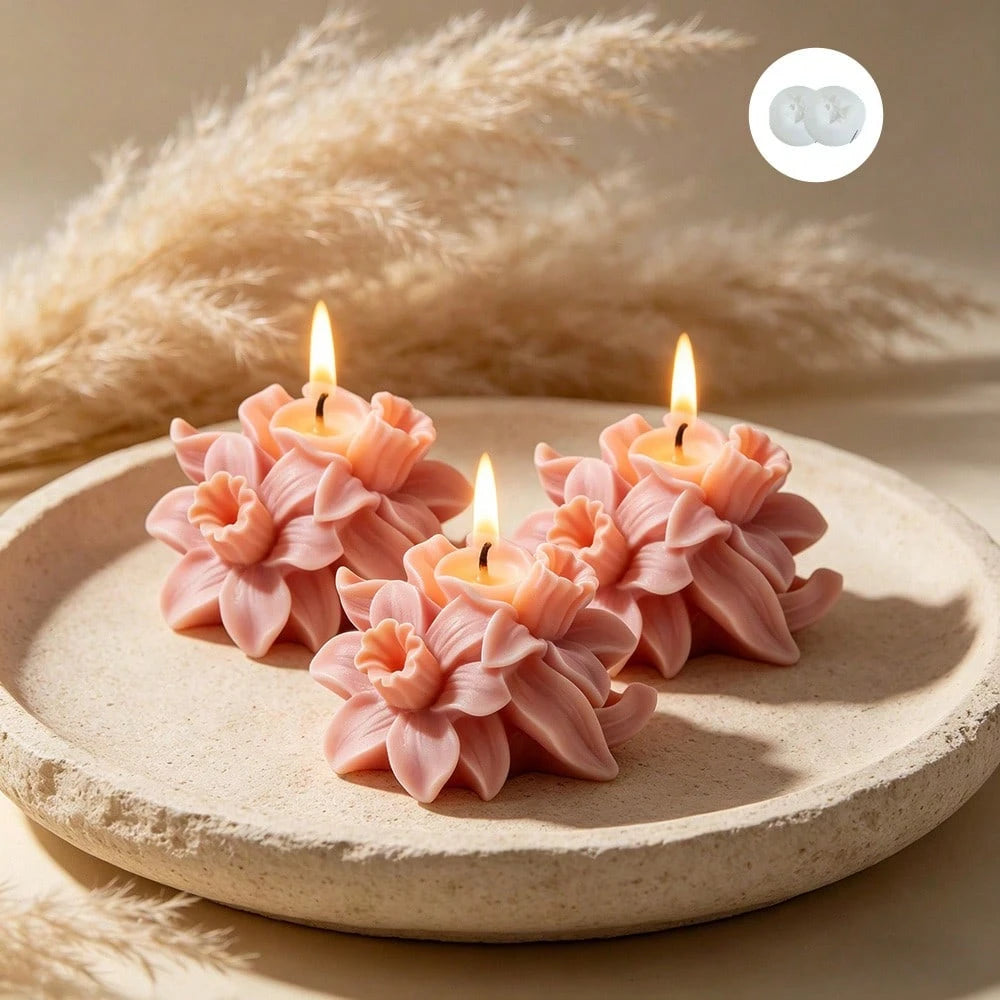 Narcissus Flower Aroma Silicone Candle Mold, INS Floral Shaped Aroma Silicone Mold For DIY Candle, Soap, Plaster, Clay, Resin Crafts, Home Decor