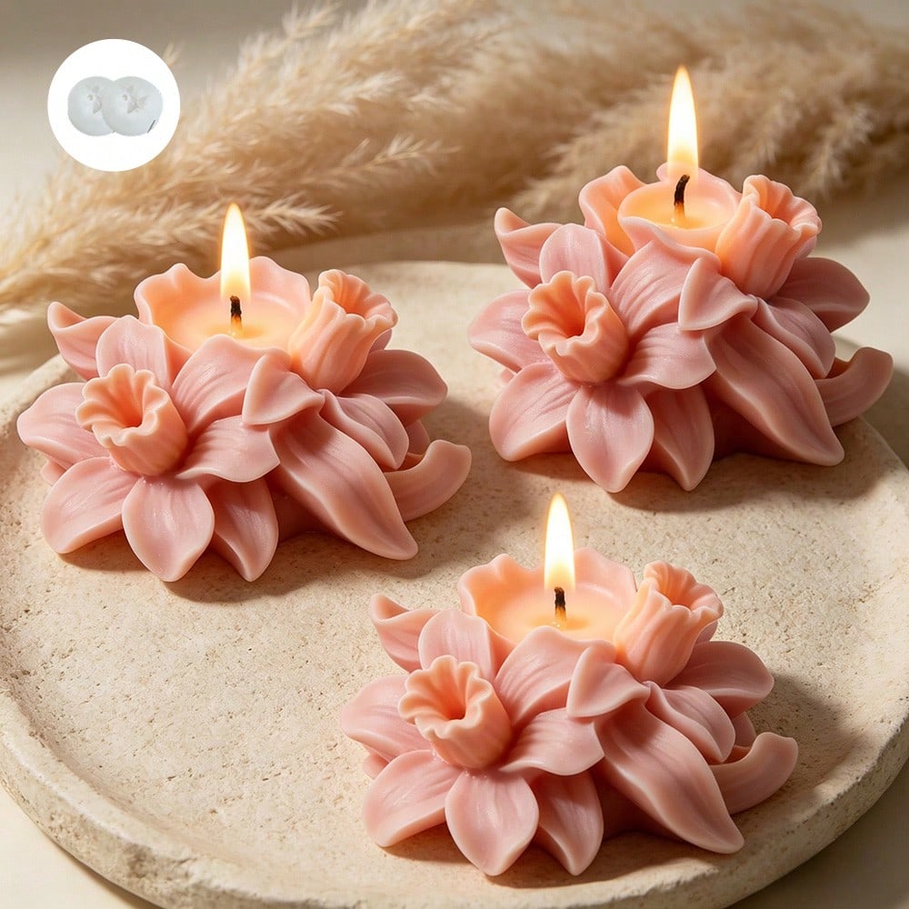 Narcissus Flower Aroma Silicone Candle Mold, INS Floral Shaped Aroma Silicone Mold For DIY Candle, Soap, Plaster, Clay, Resin Crafts, Home Decor
