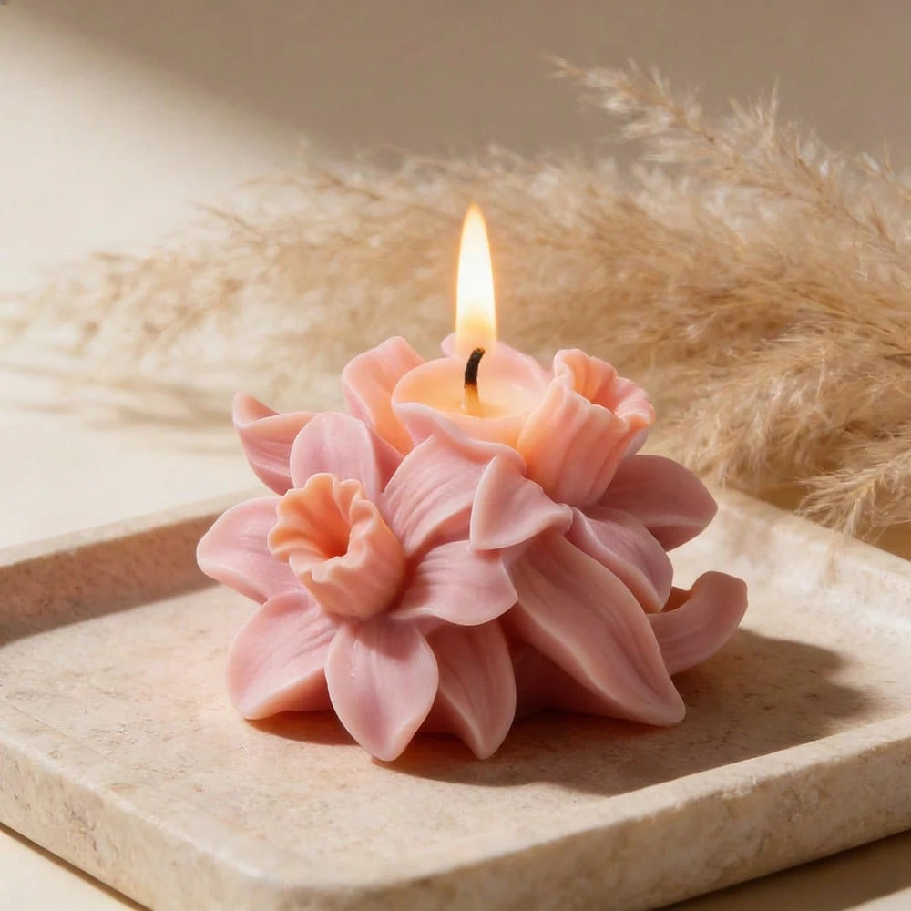 Narcissus Flower Aroma Silicone Candle Mold, INS Floral Shaped Aroma Silicone Mold For DIY Candle, Soap, Plaster, Clay, Resin Crafts, Home Decor