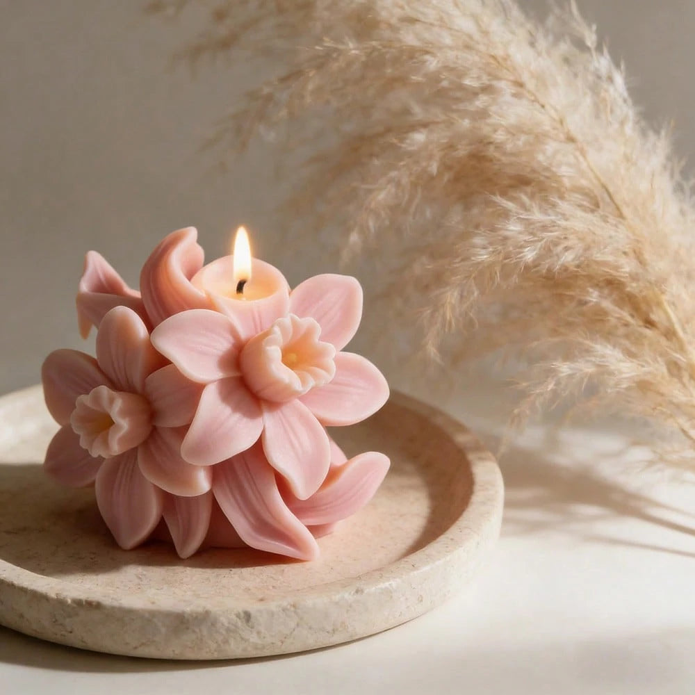 Narcissus Flower Aroma Silicone Candle Mold, INS Floral Shaped Aroma Silicone Mold For DIY Candle, Soap, Plaster, Clay, Resin Crafts, Home Decor