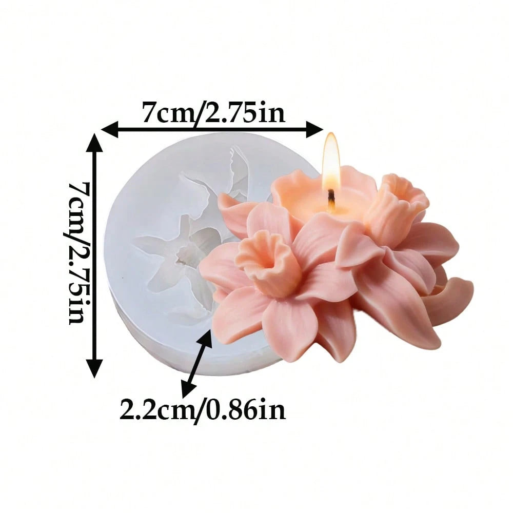 Narcissus Flower Aroma Silicone Candle Mold, INS Floral Shaped Aroma Silicone Mold For DIY Candle, Soap, Plaster, Clay, Resin Crafts, Home Decor