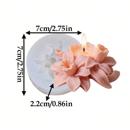 Narcissus Flower Aroma Silicone Candle Mold, INS Floral Shaped Aroma Silicone Mold For DIY Candle, Soap, Plaster, Clay, Resin Crafts, Home Decor