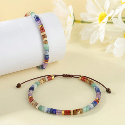 Natural Gemstone Chakra Stone Crystal Yoga Bracelet, Healing Bracelet 7 Chakras Anxiety Relief Suitable For Men & Women, Gift