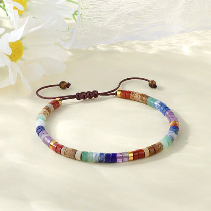 Natural Gemstone Chakra Stone Crystal Yoga Bracelet, Healing Bracelet 7 Chakras Anxiety Relief Suitable For Men & Women, Gift